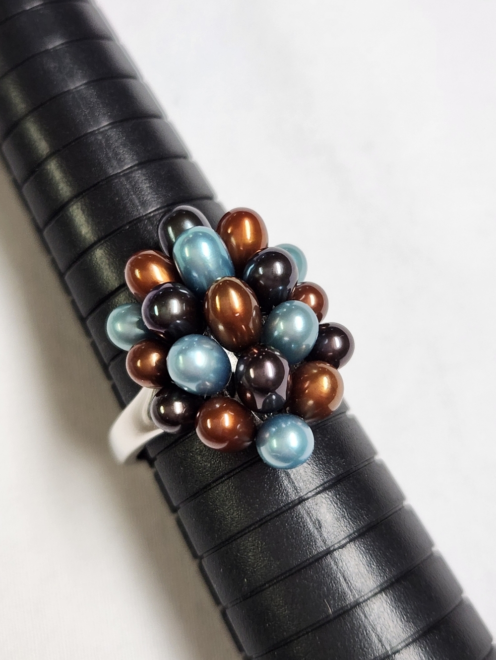 HONORA Pearl Sterling Silver Ring in Blues And Browns SIZE 9 - Picture 13 of 14